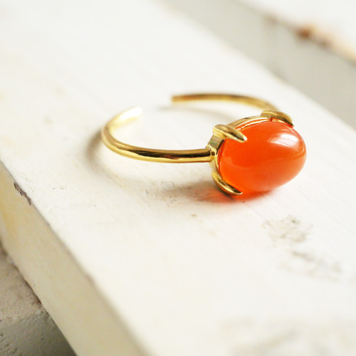 J446】 ヴィンテージ Carnelian（カーネリアン） リング 14号