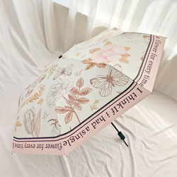 晴雨兼用傘  日差し対策 日傘 雨傘  紫外線対策 花柄 カラー 傘袋付き 1枚目の画像
