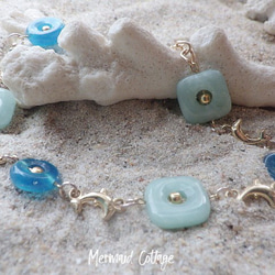 Dolphin with Square Stones Beach Bracelet 1枚目の画像