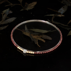 輕奢風酒紅石榴石14K包金 GF Swarovski 配珠水晶手鍊 (Burgundy Garnet Bracelet) 第4張的照片