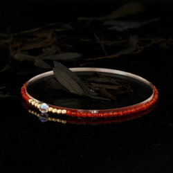 輕奢風紅瑪瑙14K包金 GF Swarovski 配珠水晶手鍊 ( Red Agate Bracelet ) 第1張的照片