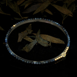 輕奢風深藍紋石14K包金 GF Swarovski 配珠水晶手鍊 ( Dark Calcite Bracelet ) 第6張的照片