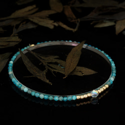 輕奢風藍磷灰石14K包金 GF Swarovski 配珠水晶手鍊 ( Blue Apatite Bracelet ) 第6張的照片