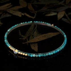 輕奢風藍磷灰石14K包金 GF Swarovski 配珠水晶手鍊 ( Blue Apatite Bracelet ) 第5張的照片