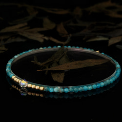 輕奢風藍磷灰石14K包金 GF Swarovski 配珠水晶手鍊 ( Blue Apatite Bracelet ) 第1張的照片