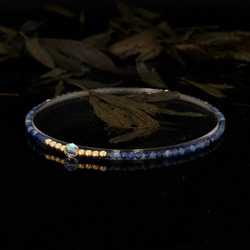 輕奢風淺藍紋石14K包金 GF Swarovski 配珠水晶手鍊 ( Light Calcite Bracelet ) 第8張的照片