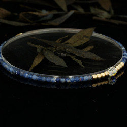 輕奢風淺藍紋石14K包金 GF Swarovski 配珠水晶手鍊 ( Light Calcite Bracelet ) 第3張的照片