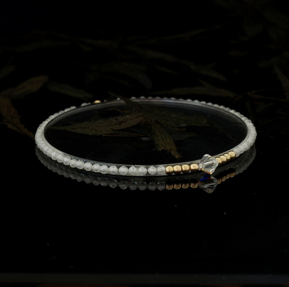 輕奢風閃白鋯石14K包金 GF Swarovski 配珠水晶手鍊 ( Zircon Bracelet ) 第1張的照片
