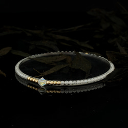 輕奢風閃白鋯石14K包金 GF Swarovski 配珠水晶手鍊 ( Zircon Bracelet ) 第3張的照片