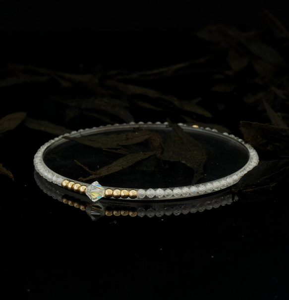 輕奢風閃白鋯石14K包金 GF Swarovski 配珠水晶手鍊 ( Zircon Bracelet ) 第3張的照片