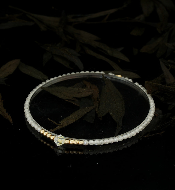 輕奢風閃白鋯石14K包金 GF Swarovski 配珠水晶手鍊 ( Zircon Bracelet ) 第6張的照片