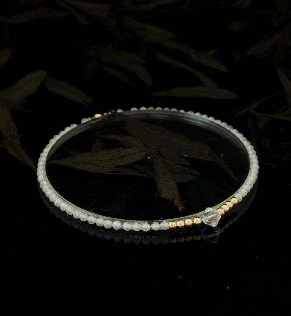 輕奢風閃白鋯石14K包金 GF Swarovski 配珠水晶手鍊 ( Zircon Bracelet ) 第2張的照片