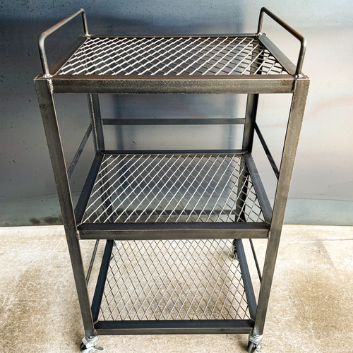 アイアンキッチンワゴンC キャスター付　キッチンカート　アイアン家具 アイアンキッチンワゴンC キャスター付 インダストリアル