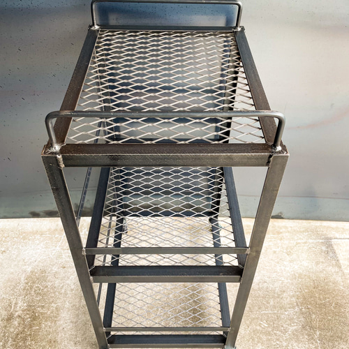 アイアンキッチンワゴン［リベット］カート　キャスター付　アイアン家具 アイアン キッチンワゴン［リベット］カート キャスター付