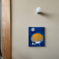 【月ふうせん】＃原画＃イラスト＃ヒーリングアート＃キャンバス＃癒し＃絵画＃子供＃月＃幸せ＃あたたかい 5枚目の画像