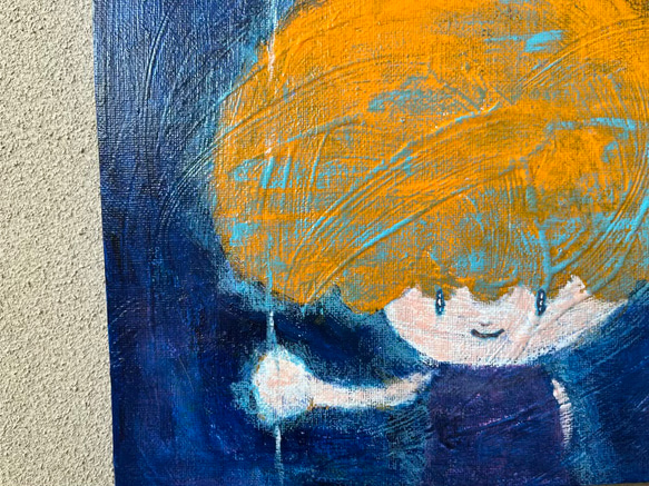 【月ふうせん】＃原画＃イラスト＃ヒーリングアート＃キャンバス＃癒し＃絵画＃子供＃月＃幸せ＃あたたかい 2枚目の画像