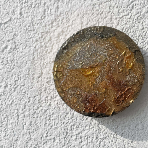 月面〗0007 /テクスチャーアート・アルコールインク・レジン・ラメ材