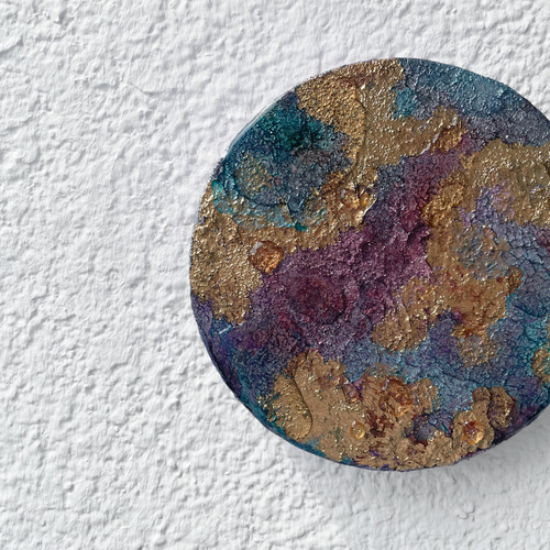 夢の表面〗0012 /テクスチャーアート・アルコールインク・レジン・ラメ