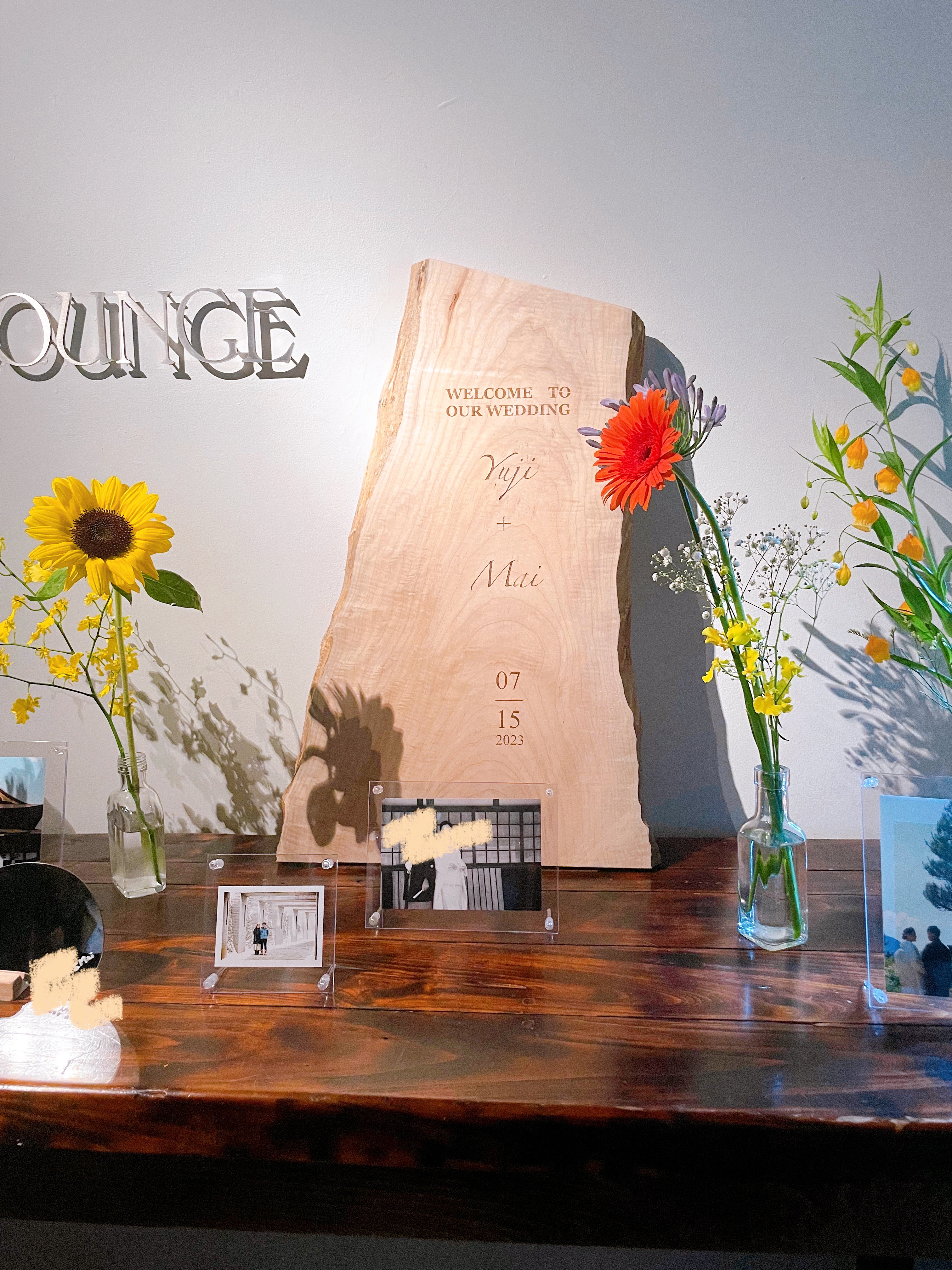 結婚式 一枚板ウェルカムボード