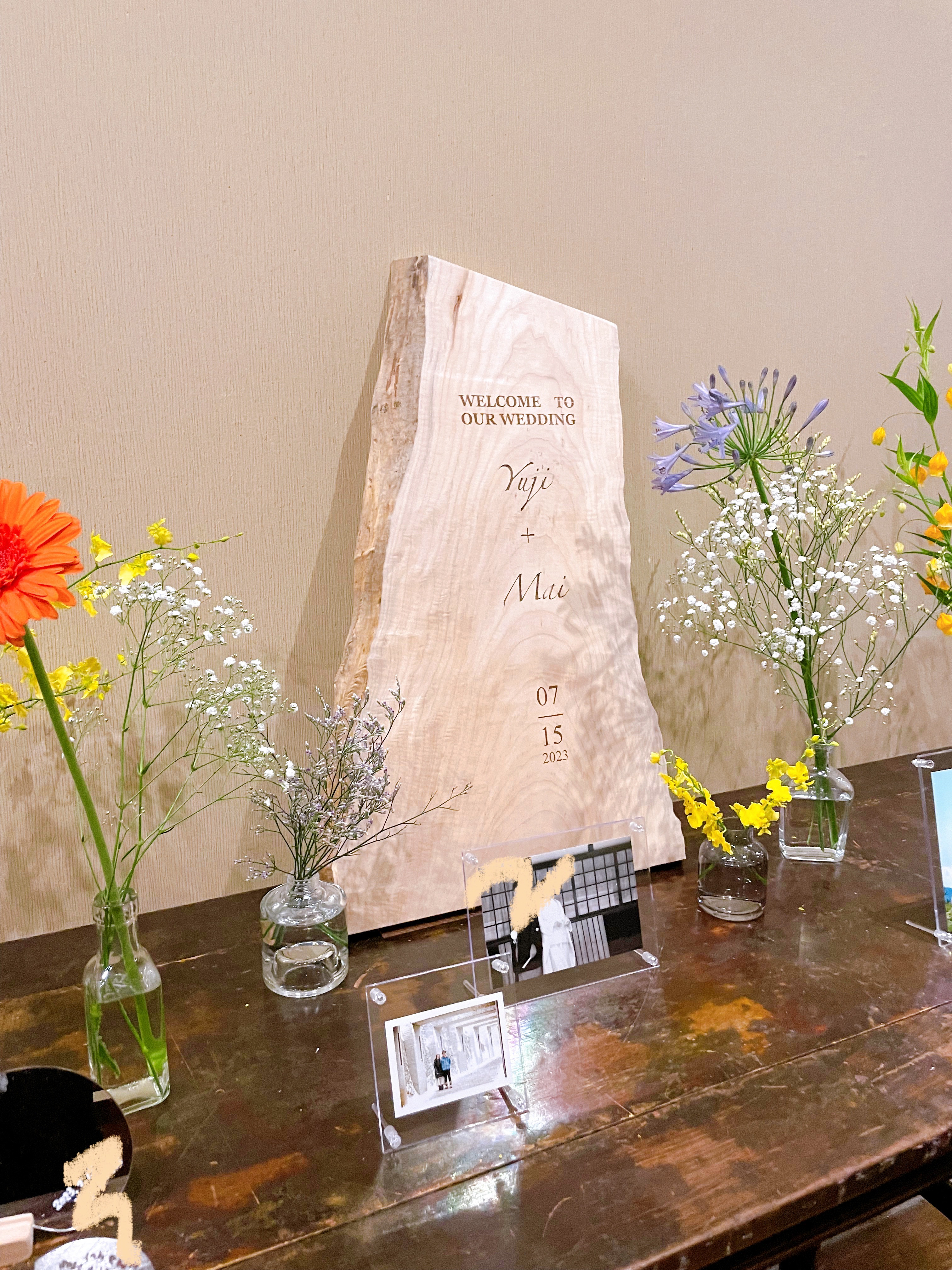 結婚式 一枚板ウェルカムボード