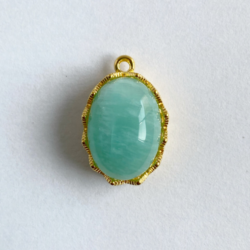 真鍮製ペンダント空枠 オーバルカボション18×13mm用 ゴールド【1個