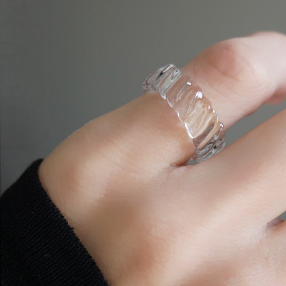 1-12号 なみ模様のレジンリング レジン指輪 シンプルなデザイン