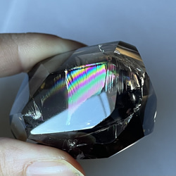 アイリス水晶 虹入 スモーキークォーツ レインボー ブロックカット クリスタル 1枚目の画像