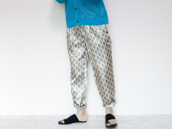 緞紋印花-夏季錐形褲 M 碼 第16張的照片