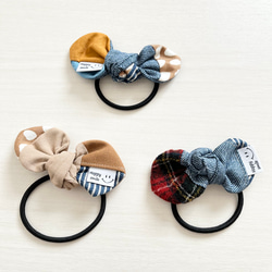 c&s  フレンチコーデュロイ  ミニリボンヘアゴムセット c&s フレンチコーデュロイ ミニリボンヘアゴムセット