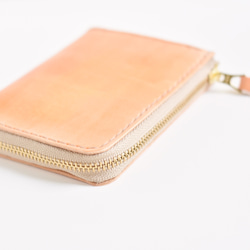 手工染色皮革錢包“Mikan No.115（L形拉鍊迷你錢包）” 第3張的照片