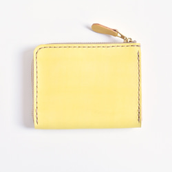 革の手染め財布 「レモン  No.55（L字ファスナーミニ財布）」 5枚目の画像