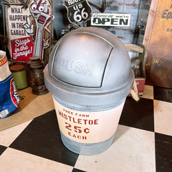 アメリカン雑貨  蓋付き ダストボックス  U.S. 丸型 ゴミ箱  空缶 屑入れ 4枚目の画像