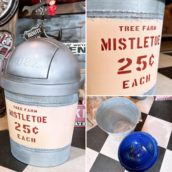 アメリカン雑貨  蓋付き ダストボックス  U.S. 丸型 ゴミ箱  空缶 屑入れ 7枚目の画像