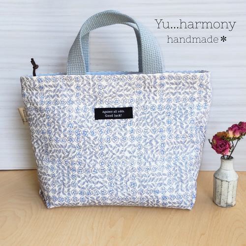 おでかけにも使えるバッグインバッグ ファスナー付ミニトートバッグ  