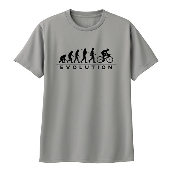 ドライ Tシャツ 吸汗 速乾 自転車 ロードバイク おしゃれ サイクリング おもしろ 進化論 ティシャツ 2枚目の画像