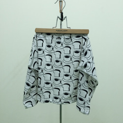 【処分SALE】【キッズ】コーヒーと食パン柄デザインスカート<日本製> 1枚目の画像