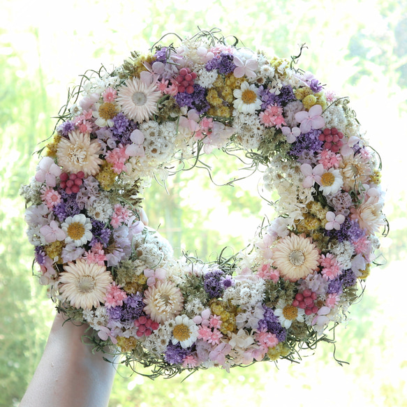 おしお様 2点 まとめ商品　つまみ細工リース　#薄紫花# . #ピンク花畑# おしお様 2点 まとめ商品つまみ細工リース#薄紫花# . #ピンク花畑#