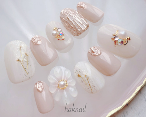 ◎no.001◎ ニュアンス べっ甲 ネイルチップ 結婚式 成人式 べっ甲 ニュアンス ネイルチップ 結婚式 ◎no.001◎ 成人式