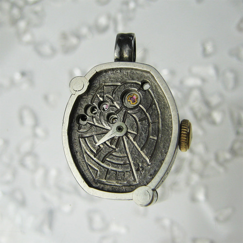 ゼンマイ】SEIKO シルバーペンダント 数字 【送料込み】機械式 時計 手