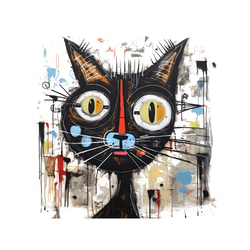 ネコの巨匠の芸術作品-大顔猫  Ｔシャツ　男女兼用 3枚目の画像