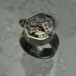 【ゼンマイ】TISSOT シルバーリング　【送料込み】機械式　時計　手巻き　彫り 11枚目の画像
