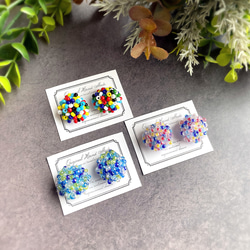 No.79【MIXカラー】 粒々刺繍ピアスorイヤリング ピアス（スタッド・一 