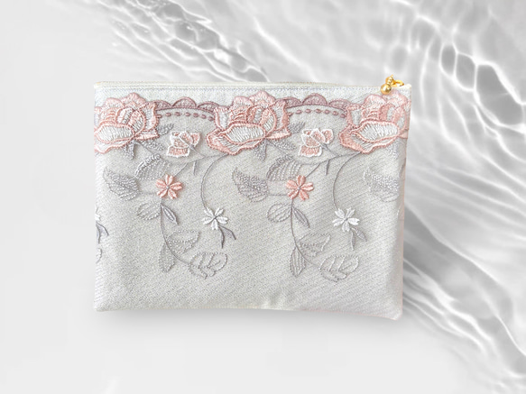 minä perhonen カメリア花柄刺繍タブレットポーチ minä perhonen