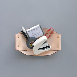 【限定1点】 銀鼠 たこやきレザートレイ 舟皿型 トレー 本革 [MOLVAR] 7枚目の画像