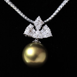 真珠（ピスタチオカラー）のペンダントトップ 4枚目の画像