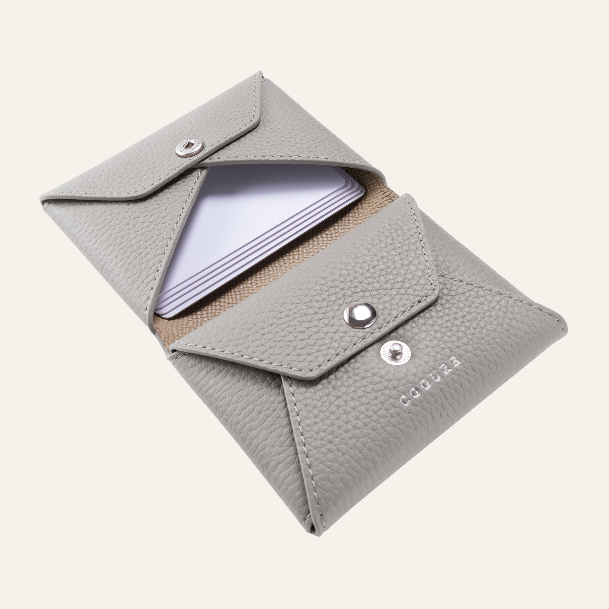 カードケース 名刺入れ 小物入れ グレージュ+ピンク＜COPEC3-Grege+PK＞