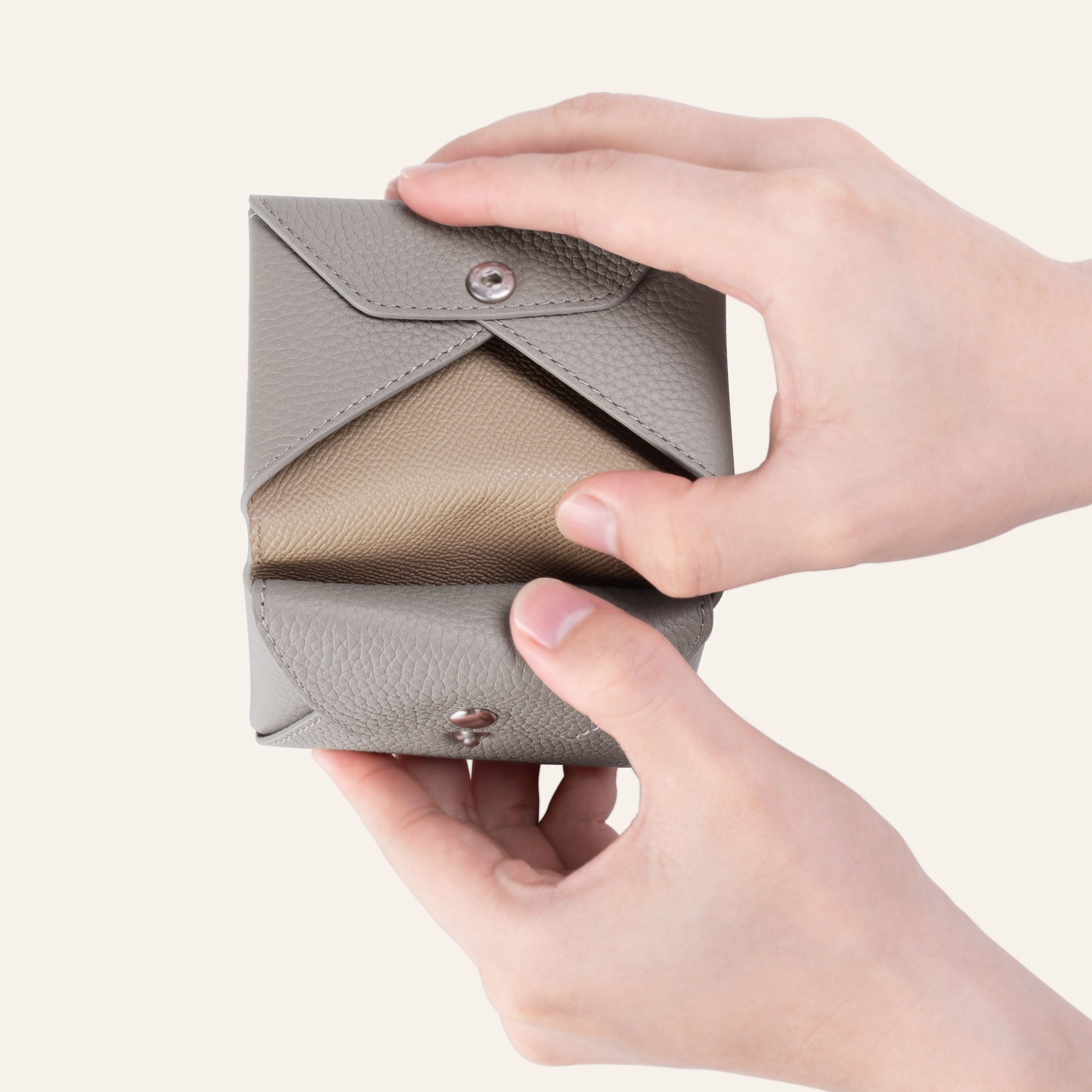 カードケース 名刺入れ 小物入れ グレージュ+ピンク＜COPEC3-Grege+PK＞