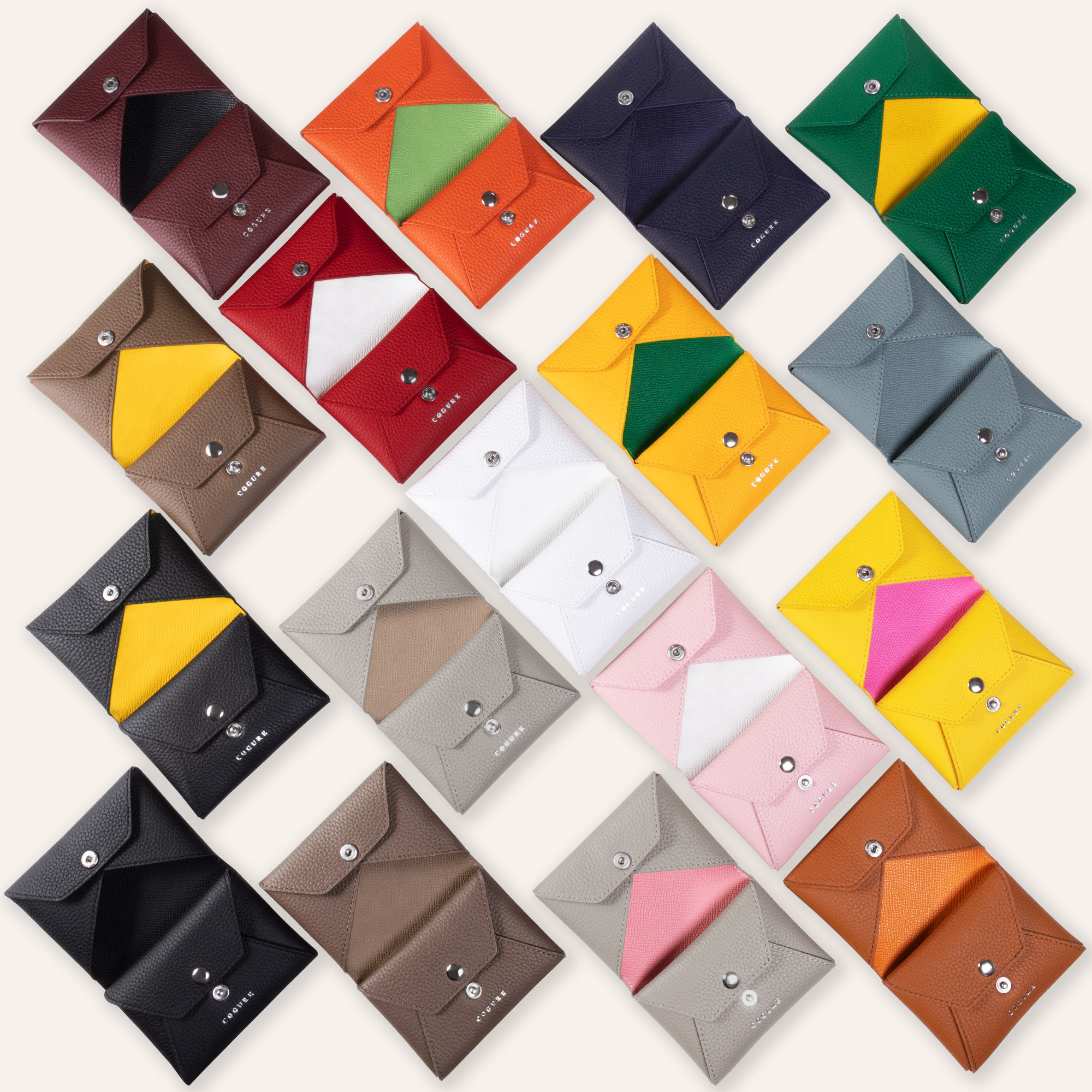 カードケース 名刺入れ 小物入れ グレージュ+ピンク＜COPEC3-Grege+PK＞