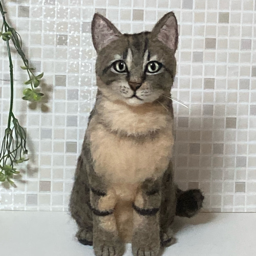 羊毛 猫 羊毛フェルト サンプルページ キジトラちゃん オーダー