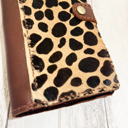 ハラコ ダルメシアン柄 スマホケース 本革 革 レザークラフト iPhone  